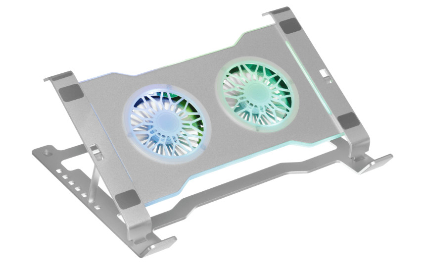 Охлаждающая подставка для ноутбука PANTEON CP-173 RGB Silver 9"-17,3", USB, 2 вентилятора 1 Охлаждающая подставка для ноутбука PANTEON CP-173 RGB Silver 9"-17,3", USB, 2 вентилятора 1