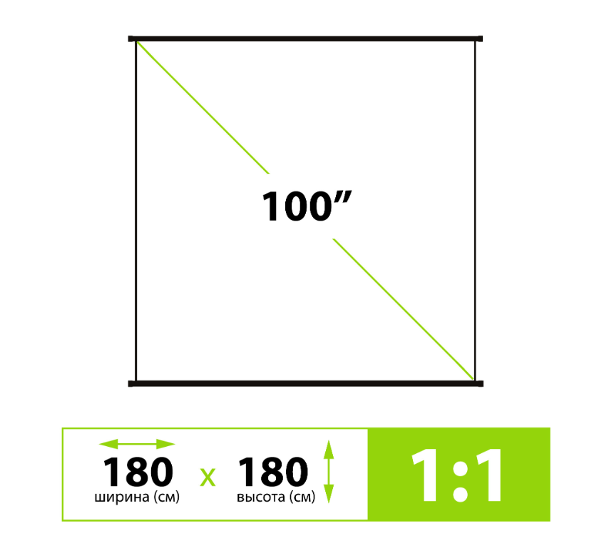 Экран для проектора Cactus 180x180см Map type CS-PSRM-180X180-BK 1:1 настенно-потолочный рул. чер. 6 Экран для проектора Cactus 180x180см Map type CS-PSRM-180X180-BK 1:1 настенно-потолочный рул. чер. 6