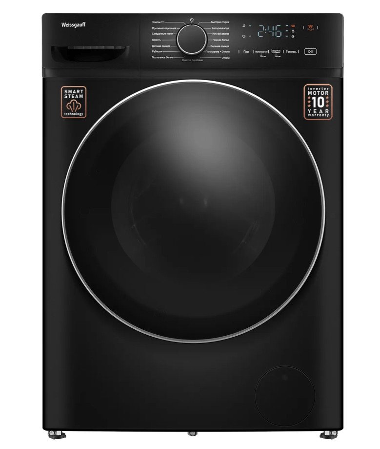 Стиральная машина Weissgauff WM 4627 Touch Inverter Steam Black 1 Стиральная машина Weissgauff WM 4627 Touch Inverter Steam Black 1