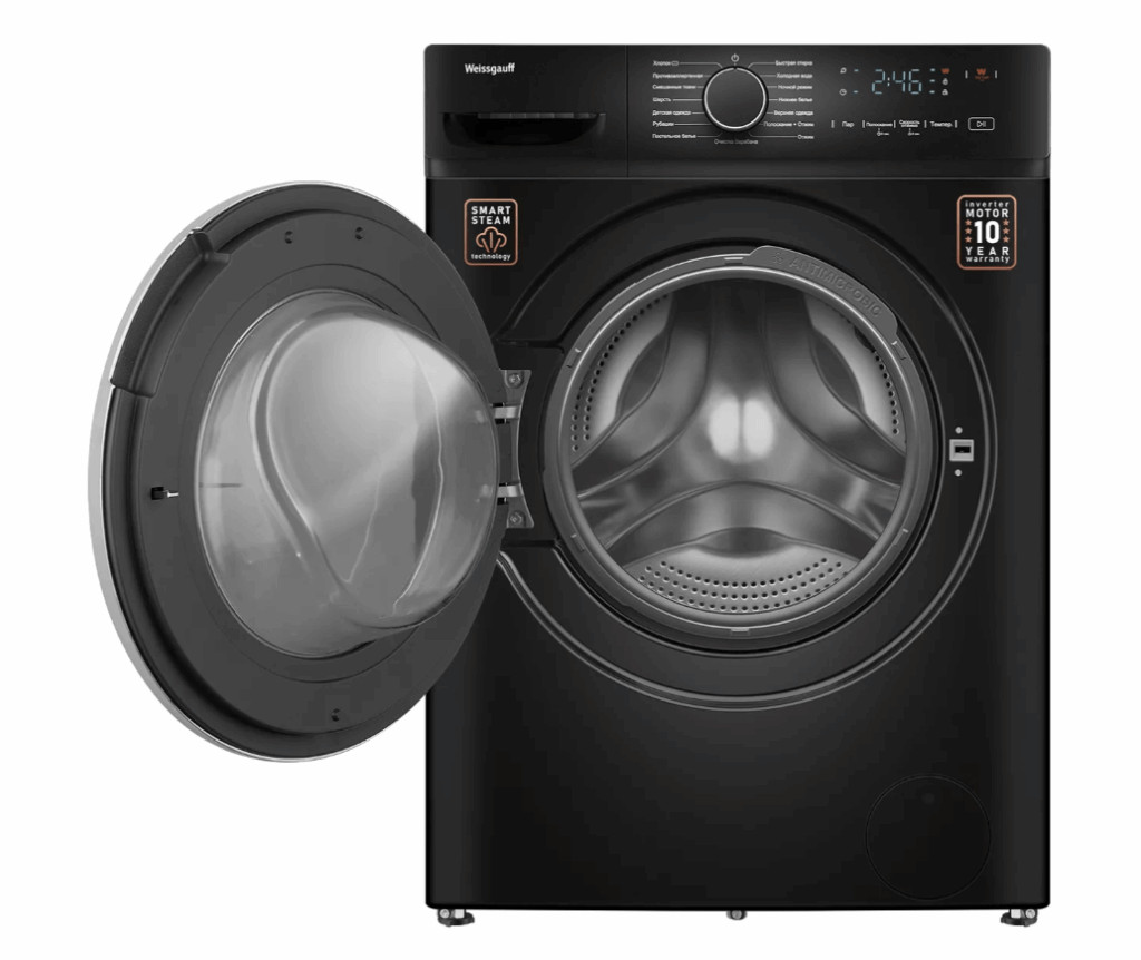 Стиральная машина Weissgauff WM 4627 Touch Inverter Steam Black 2 Стиральная машина Weissgauff WM 4627 Touch Inverter Steam Black 2