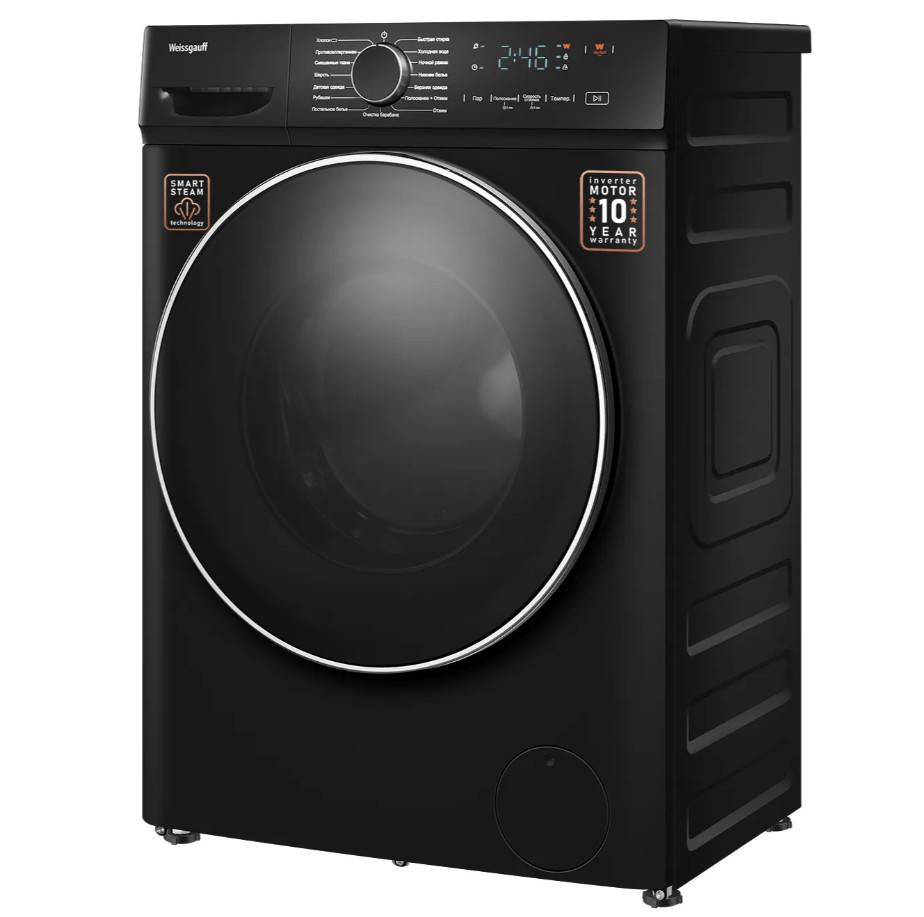 Стиральная машина Weissgauff WM 4627 Touch Inverter Steam Black 4 Стиральная машина Weissgauff WM 4627 Touch Inverter Steam Black 4