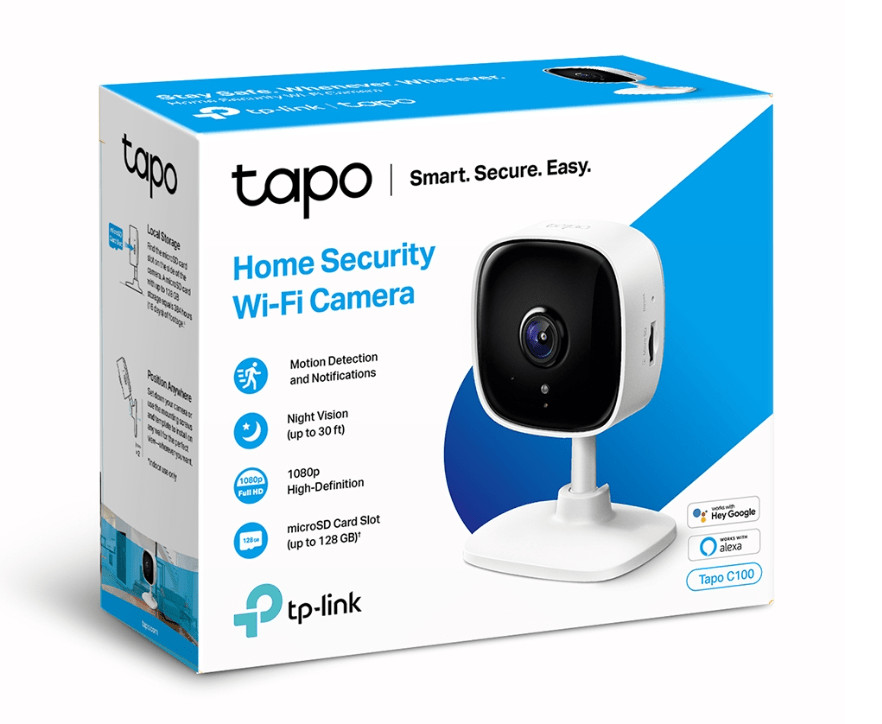 Видеокамера IP TP-Link Tapo C100 3.3-3.3мм, белый/черный 2 Видеокамера IP TP-Link Tapo C100 3.3-3.3мм, белый/черный 2