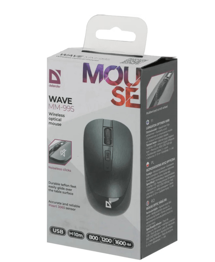 Мышь беспроводная Defender Wave MM-995, черный 7 Мышь беспроводная Defender Wave MM-995, черный 7