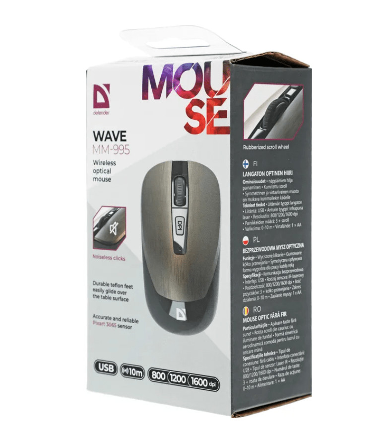 Мышь беспроводная Defender Wave MM-995, бронза 7 Мышь беспроводная Defender Wave MM-995, бронза 7