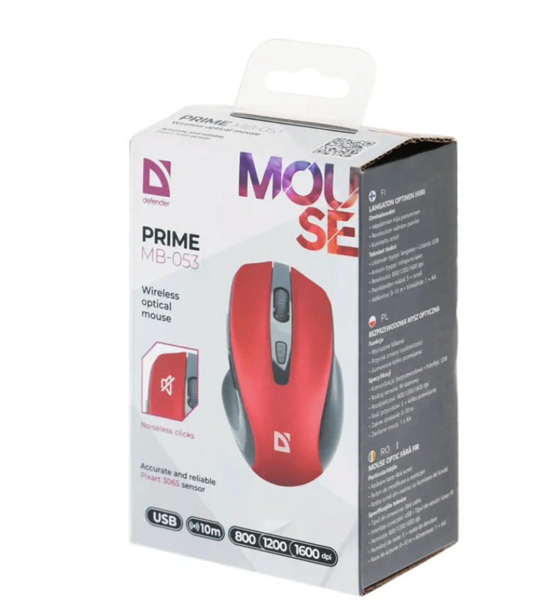 Мышь беспроводная Defender Prime MB-053, красный 8 Мышь беспроводная Defender Prime MB-053, красный 8