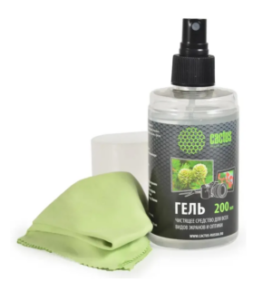 Чистящий набор (салфетки + гель) Cactus CS-S3004 для экранов и оптики 1шт 20x23см 200мл 1