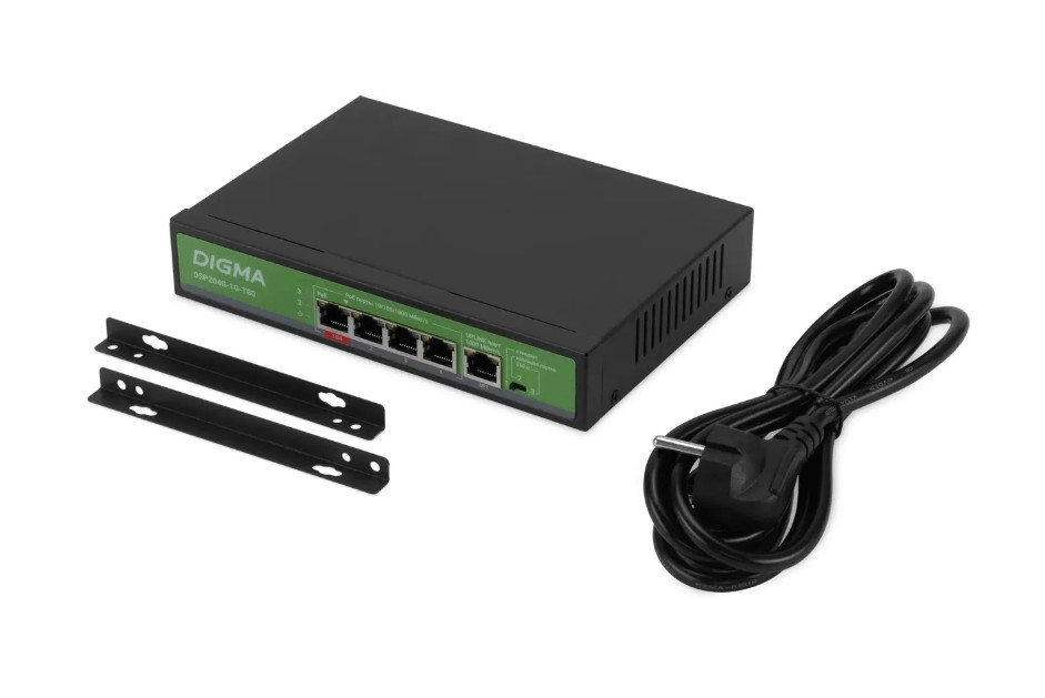 Коммутатор Digma DSP204G-1G-T80, 5port, PoE 6 Коммутатор Digma DSP204G-1G-T80, 5port, PoE 6
