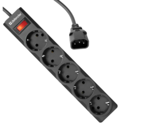 Сетевой фильтр Defender ES largo, 1.8м, черный, 5 розеток, C14 1
