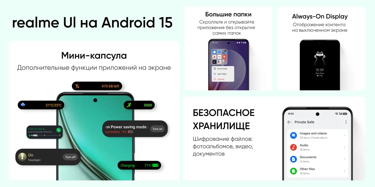 Смартфон REALME P3 Lite (RMX5300) 4/128Gb Зеленая Сосна 14