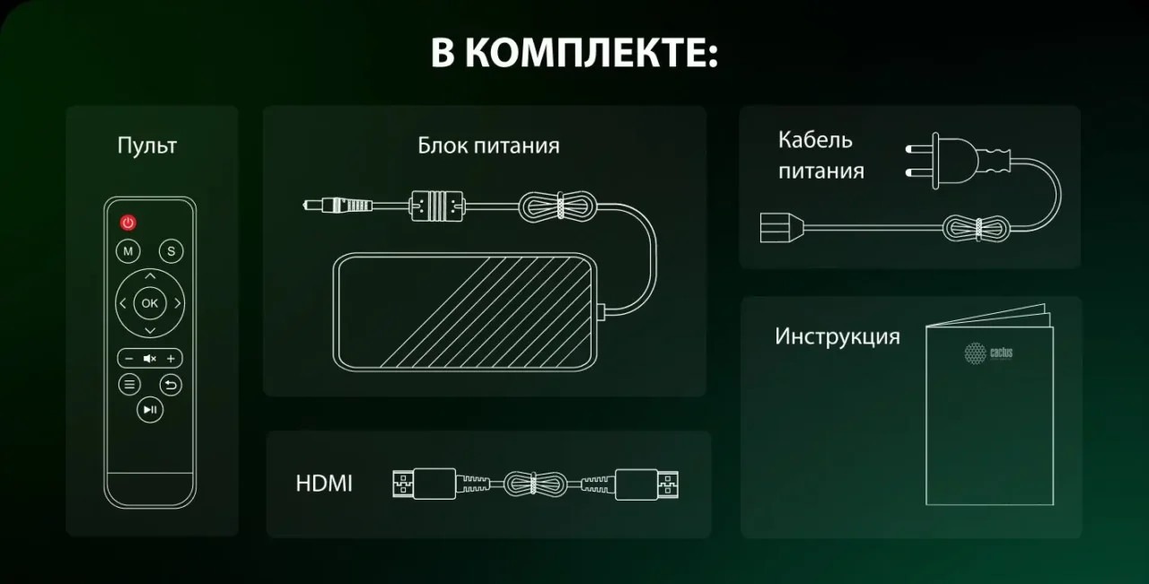 Проектор Cactus CS-PRE.08WT.WXGA LCD 1500Lm (1280х720) 1000:1 ресурс лампы:30000часов 1xUSB typeA 1x 5