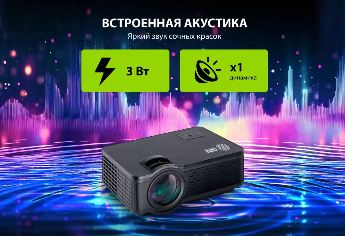 Проектор Cactus CS-PRE.05B.WXGA LCD 1800Lm (1280х720)1500:1 ресурс лампы:30000часов 1xUSB 2xHDMI, 1, 7