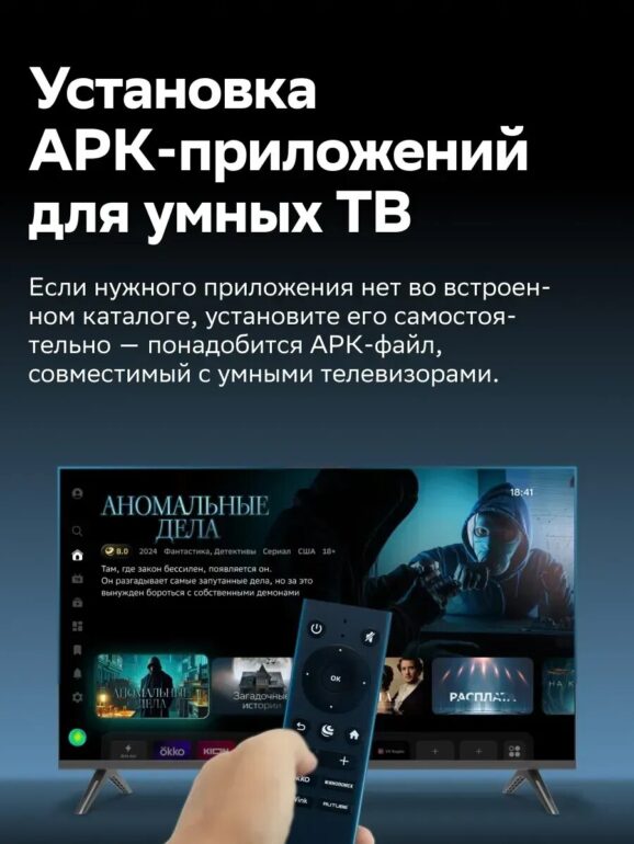 Телевизор 32" RAZZ HE32FSS25F HD, Smart Салют ТВ, WiFi, BT, USB, черный