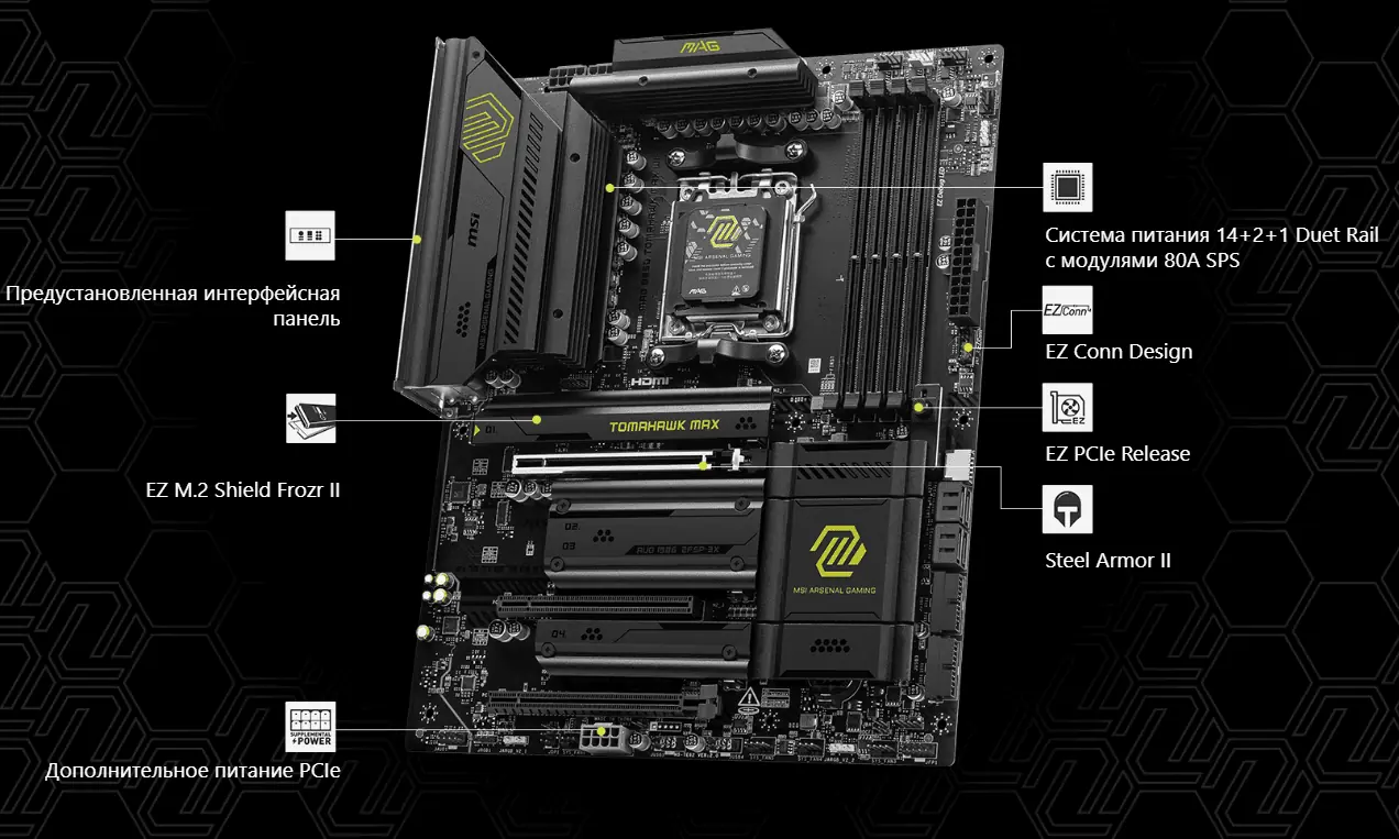 Материнская плата MSI Mag B850 Tomahawk Wifi 3