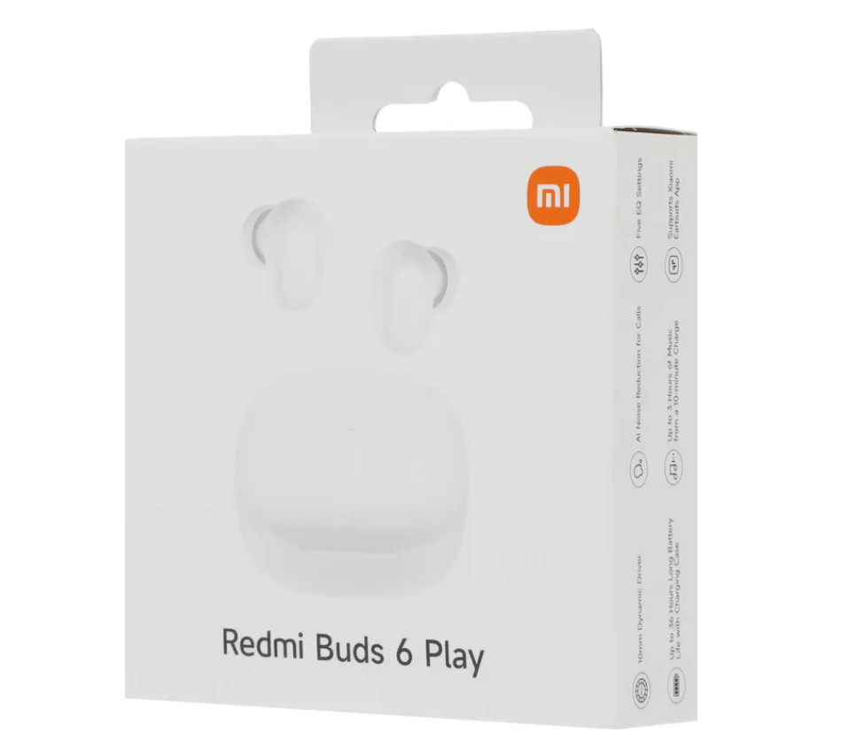 TWS-гарнитура Xiaomi Redmi Buds 6 Play, белый 8 TWS-гарнитура Xiaomi Redmi Buds 6 Play, белый 8