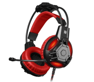 Гарнитура игровая с LED подсветкой Defender Lester Черно-красная 1