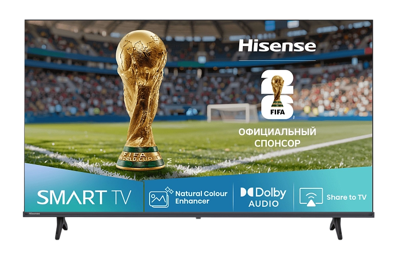 32" Телевизор Hisense 32A4Q черный 1366x768, HD, 60 Гц Wi-Fi, Smart TV, VIDAA 2