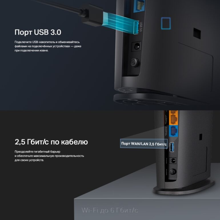 Беспроводной маршрутизатор TP-Link Archer AX80(EU) (5 LAN, 1148, 4804 Мбит/с, 4 (802.11n), 5 (802.11 6