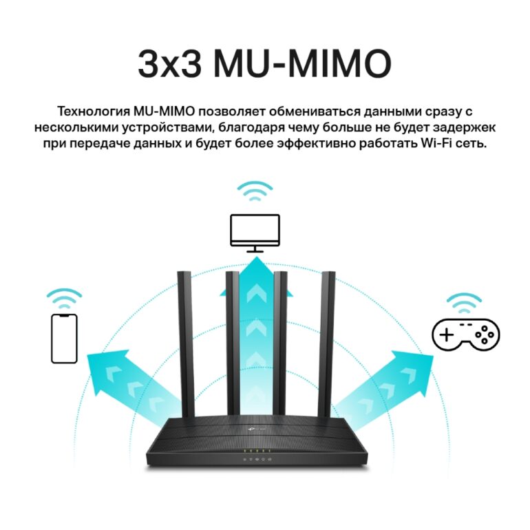 Беспроводной маршрутизатор TP-Link Archer C80 (4 LAN, 1000 Мбит/с, 4 (802.11n), 5 (802.11ac), Wi-Fi 4