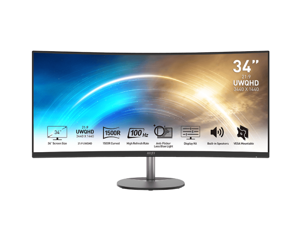 Монитор 34" MSI PRO MP341CQ черный (4K Ultra HD, 100Hz) 27