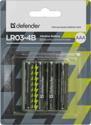 Батарейка Defender LR03-4B AAA, 4шт, в блистере 1
