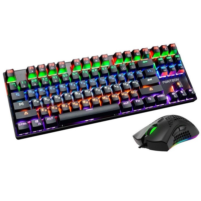 Проводной игровой набор клавиатура + мышь PANTEON GS800, чёрный 1 Проводной игровой набор клавиатура + мышь PANTEON GS800, чёрный 1