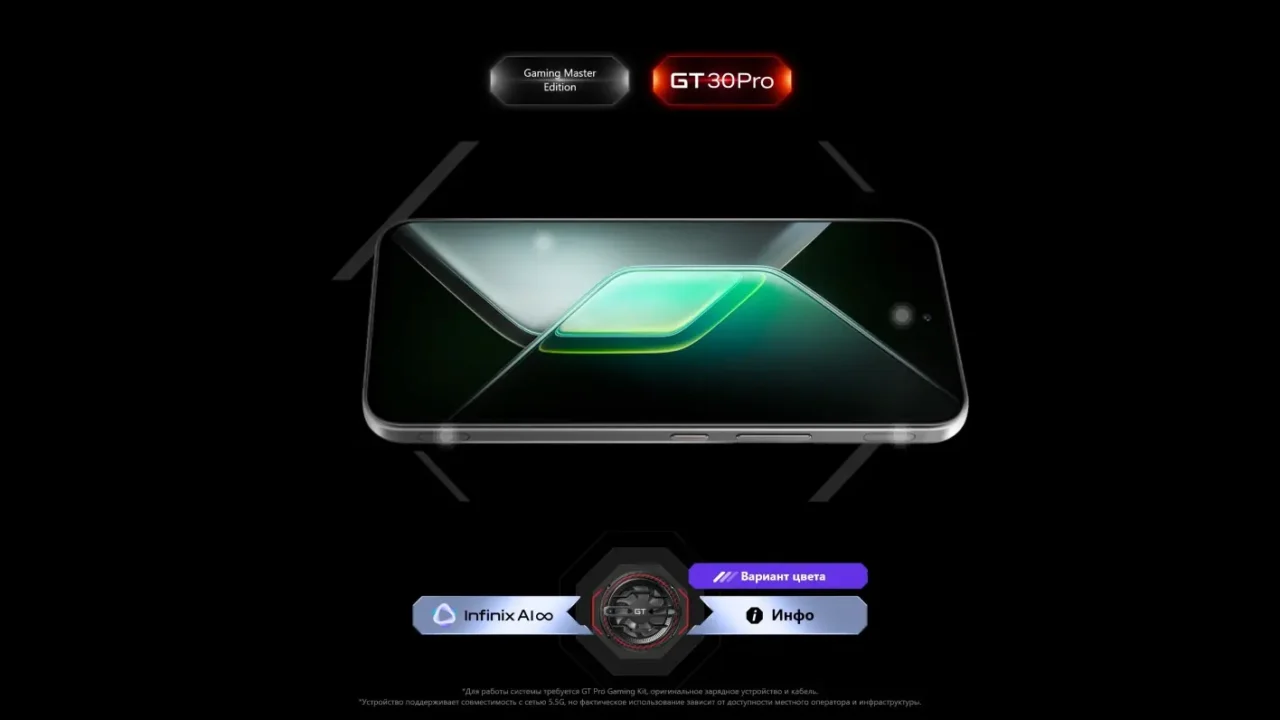 Смартфон Infinix GT 30 Pro 12/512Gb графит 6 Смартфон Infinix GT 30 Pro 12/512Gb графит 6