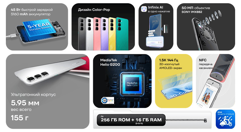 Смартфон Infinix Hot 60 Pro + 8/256Gb Moco Cyber Green 2 Infinix-Hot-60-Pro-Plus-02