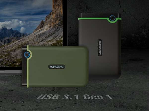 Внешний HDD 2TB Transcend StoreJet 25M3G (TS2TSJ25M3G), 2.5", USB 3.1, резиновый противоударный, Мил 4