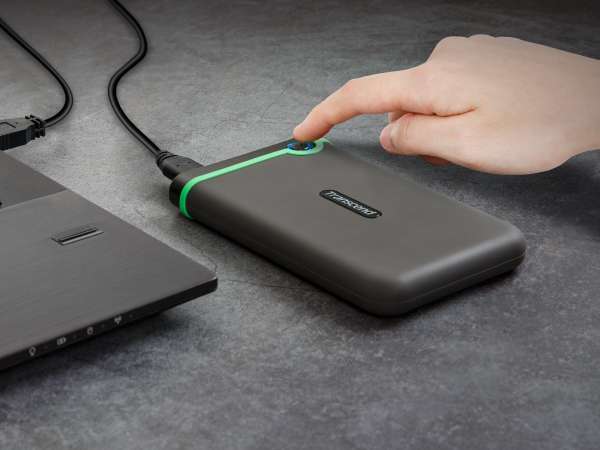 Внешний HDD 2TB Transcend StoreJet 25M3G (TS2TSJ25M3G), 2.5", USB 3.1, резиновый противоударный, Мил 6
