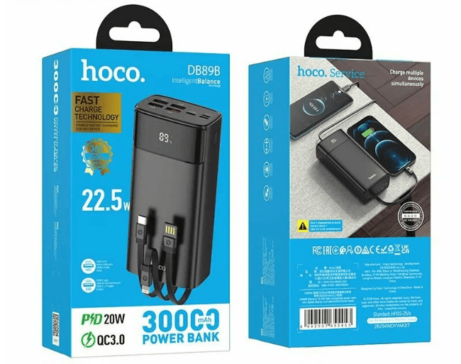 Power Bank Hoco DB89B 22.5W fully compatible power bank with digital display and cable (30000mAh) 2 Power Bank Hoco DB89B 22.5W fully compatible power bank with digital display and cable (30000mAh) 2