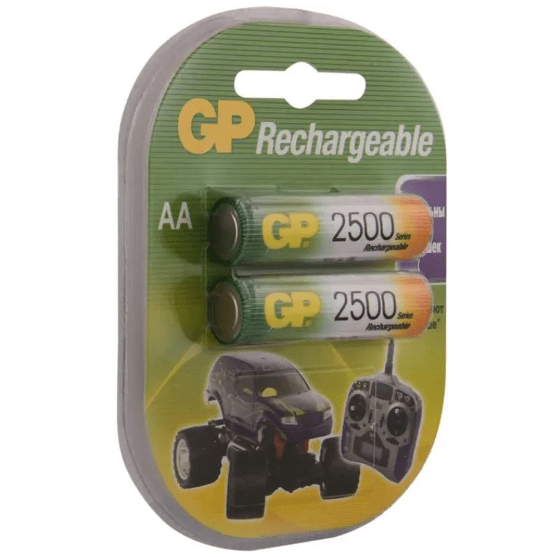 Аккумуляторные батарейки AA GP 2500mAh 250AAHC-2DECRC2 2шт 2 Аккумуляторные батарейки AA GP 2500mAh 250AAHC-2DECRC2 2шт 2