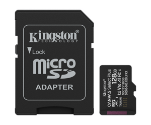 Карта памяти MicroSDXC UHS-I Card 128Gb Kingston Canvas Select Plus Class 10 SDCS3/128 (с адаптером) 1