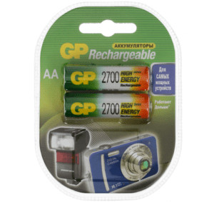 Аккумуляторные батарейки AA GP 2700mAh 270AAHC-2DECRC2 2шт 1
