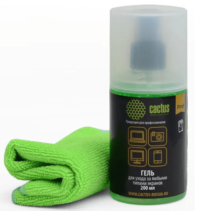 Чистящий набор (салфетки + гель) Cactus CS-S3004BL для экранов и оптики блистер 1шт 25х25 2 Чистящий набор (салфетки + гель) Cactus CS-S3004BL для экранов и оптики блистер 1шт 25х25 2