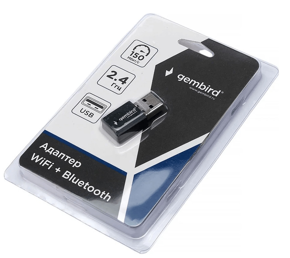Беспроводной сетевой USB адаптер WiFi+Bluetooth Gembird WNP-UA-017 2 Беспроводной сетевой USB адаптер WiFi+Bluetooth Gembird WNP-UA-017 2