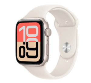 Apple Watch SE 3 (2025) 44mm Starlight Aluminium Case, Starlight Sport Band (M/L) 1