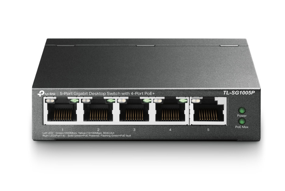 Коммутатор TP-Link TL-SG1005P 5port, неуправляемый, PoE 1 Коммутатор TP-Link TL-SG1005P 5port, неуправляемый, PoE 1