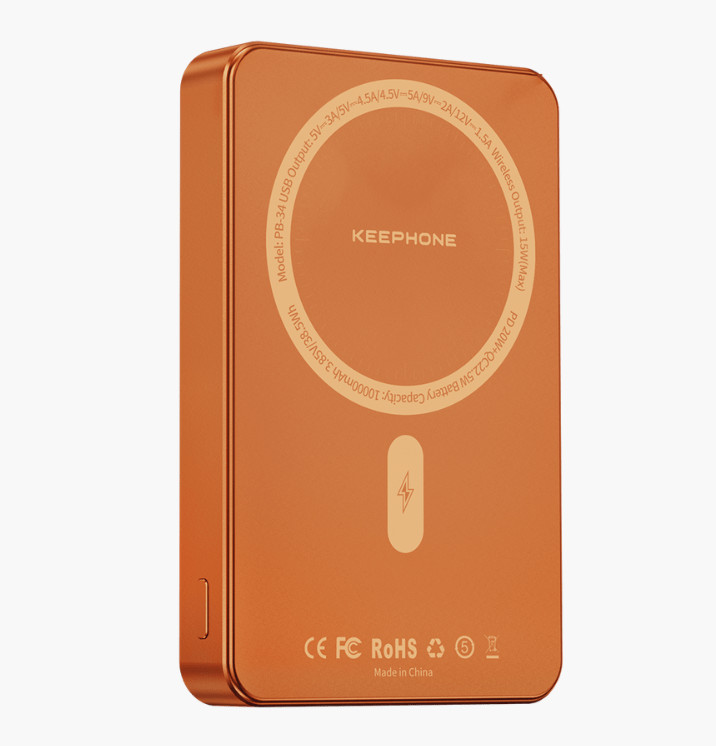 Внешний аккумулятор/Power Bank Keephone PB-34 Lucci Magnetic 10000mAh orange 2 Внешний аккумулятор/Power Bank Keephone PB-34 Lucci Magnetic 10000mAh orange 2