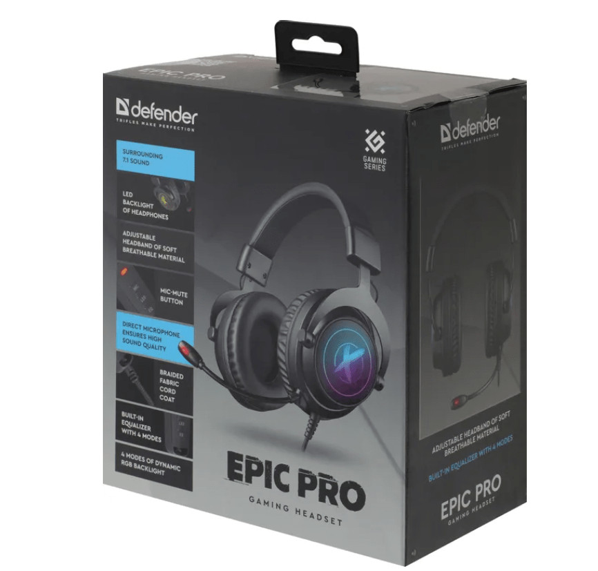 Гарнитура игровая Defender Epic Pro, черный 6 Гарнитура игровая Defender Epic Pro, черный 6
