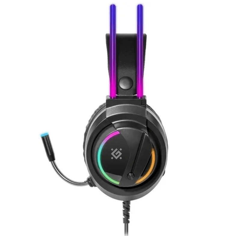 Гарнитура игровая Defender Flame RGB, с микрофоном, USB, черный 4 Гарнитура игровая Defender Flame RGB, с микрофоном, USB, черный 4