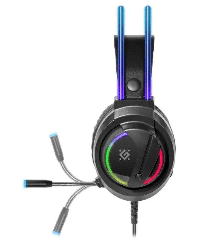 Гарнитура игровая Defender Flame RGB, с микрофоном, USB, черный 5 Гарнитура игровая Defender Flame RGB, с микрофоном, USB, черный 5