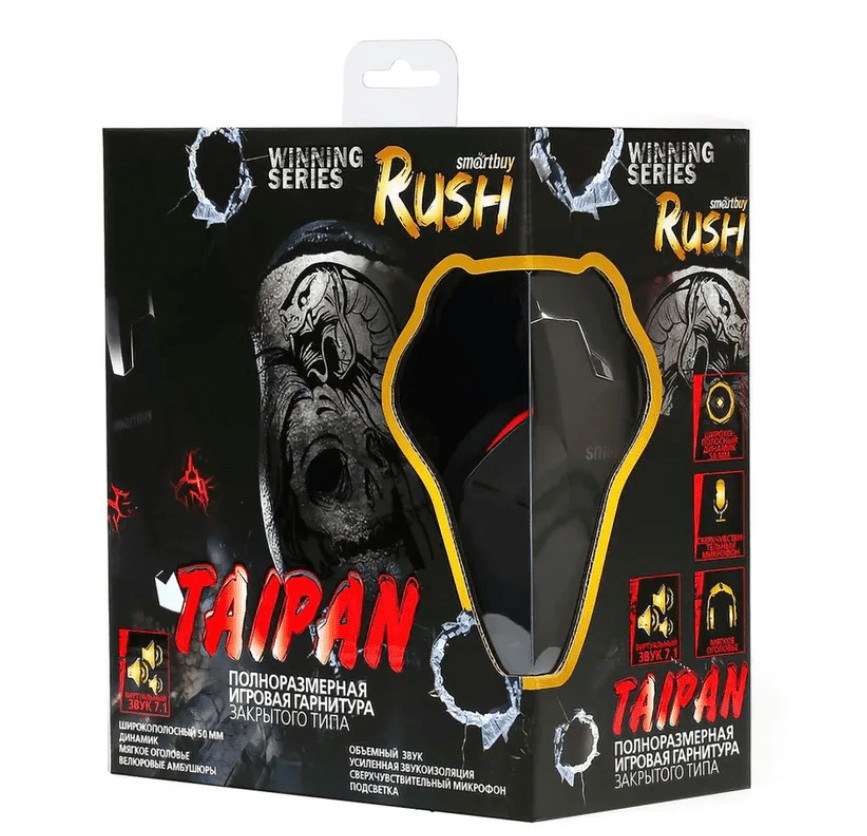 Гарнитура игровая Smartbuy RUSH TAIPAN (SBHG-3200), черный-красный 4 Гарнитура игровая Smartbuy RUSH TAIPAN (SBHG-3200), черный-красный 4