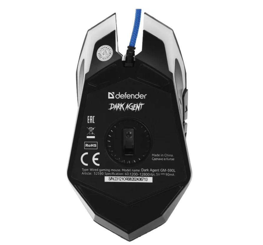 Мышь игровая Defender Dark Agent GM-590L, USB 5 Мышь игровая Defender Dark Agent GM-590L, USB 5