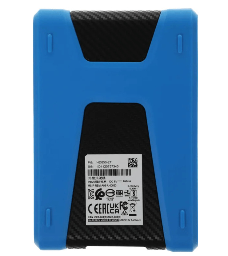 Внешний накопитель HDD 2TB A-Data USB 3.2 синий (AHD650-2TU31-CBL) 3 Внешний накопитель HDD 2TB A-Data USB 3.2 синий (AHD650-2TU31-CBL) 3