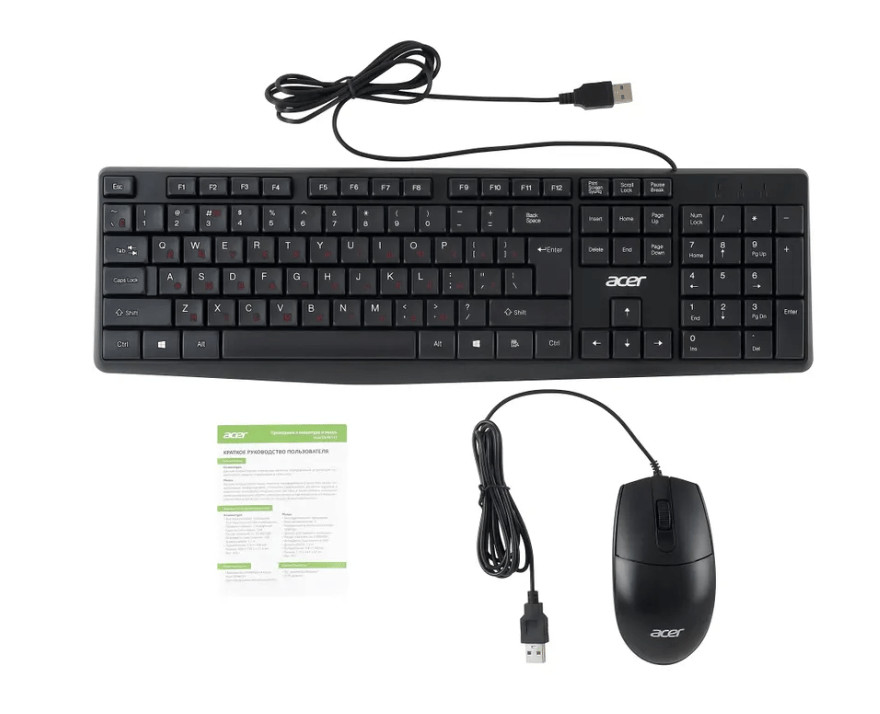 Проводной набор клавиатура + мышь Acer OMW141, черный 7 Проводной набор клавиатура + мышь Acer OMW141, черный 7