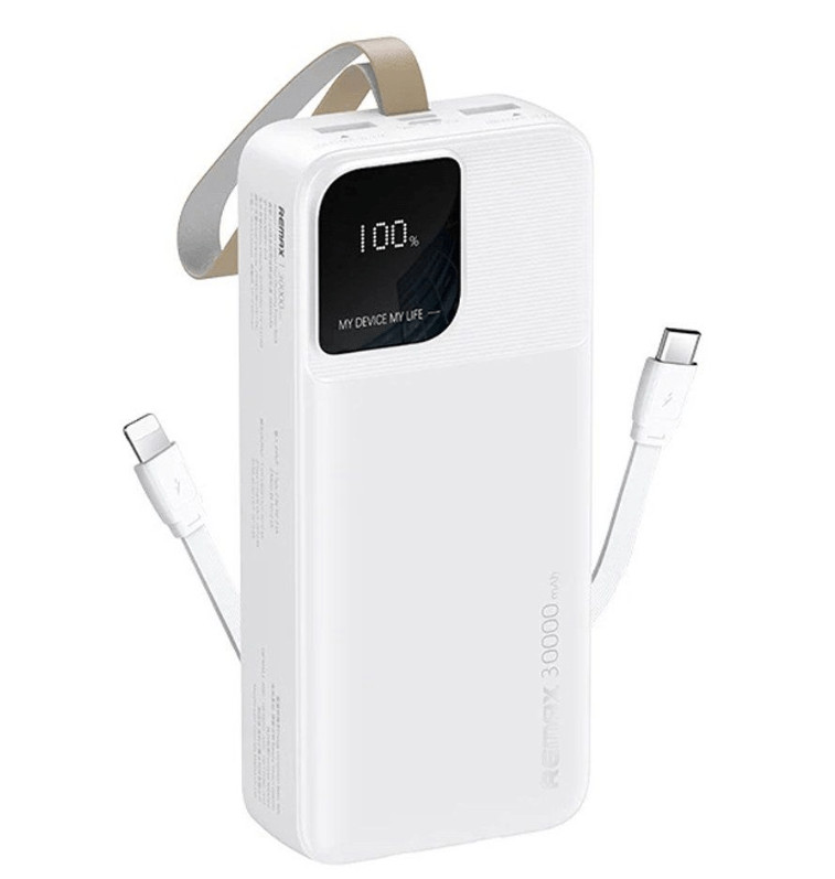 Power Bank Remax RPP-659 2.4A Cabled Fast Charging 30000mAh white 1 Power Bank Remax RPP-659 2.4A Cabled Fast Charging 30000mAh white 1