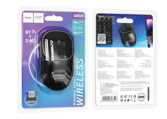 Мышка HOCO GM25 Royal dual-mode business wireless mouse dark night black 2 Мышка HOCO GM25 Royal dual-mode business wireless mouse dark night black 2