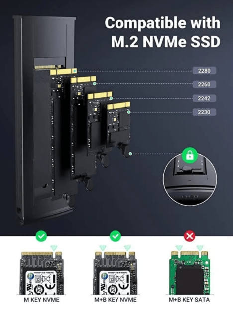 Бокс UGREEN CM578 15512 M.2 NVMe SSD Enclosure with USB-C to USB-C and U-C to USB-A cable Space Gray 4 Бокс UGREEN CM578 15512 M.2 NVMe SSD Enclosure with USB-C to USB-C and U-C to USB-A cable Space Gray 4