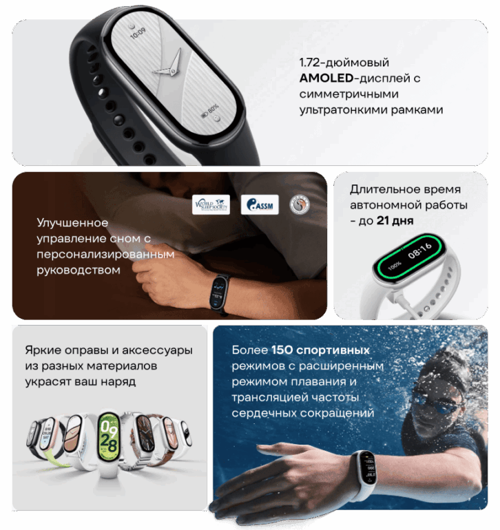 Фитнес-браслет Xiaomi Smart Band 10 Ceramic Edition, белый 2 XiaoMi-Smart-Band-10-02