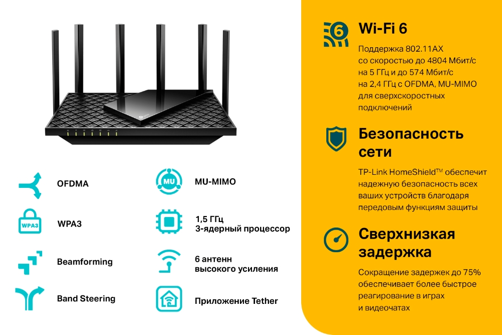 Беспроводной маршрутизатор TP-Link Archer AX73 1